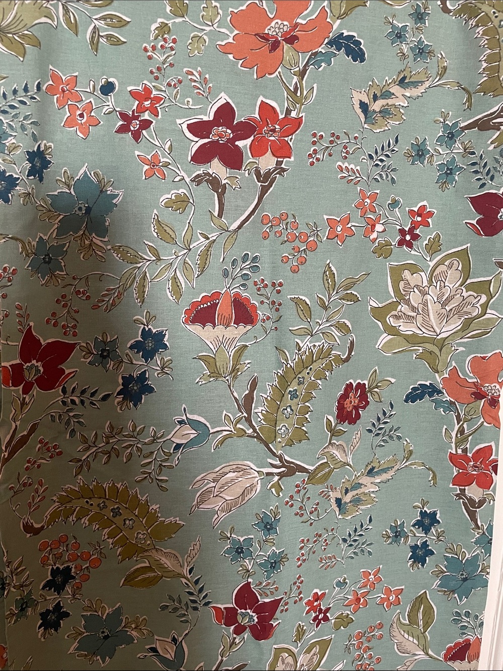 Floral Print Shower Curtain in Seafoam Green - Picture 3 of 5